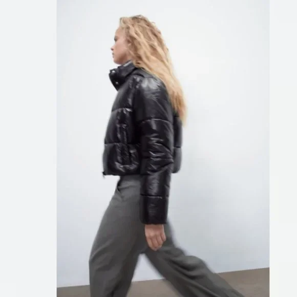 Zara Black Water Repellent Puffer Jacket Sz S, M NWT - Picture 7 of 10